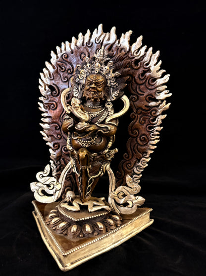 Vajrakilaya Buddha Statue 24cm / 9.4" Hand-Carved Copper Silver-Gilt – Dorje Phurba Fine Art Collection Nepal