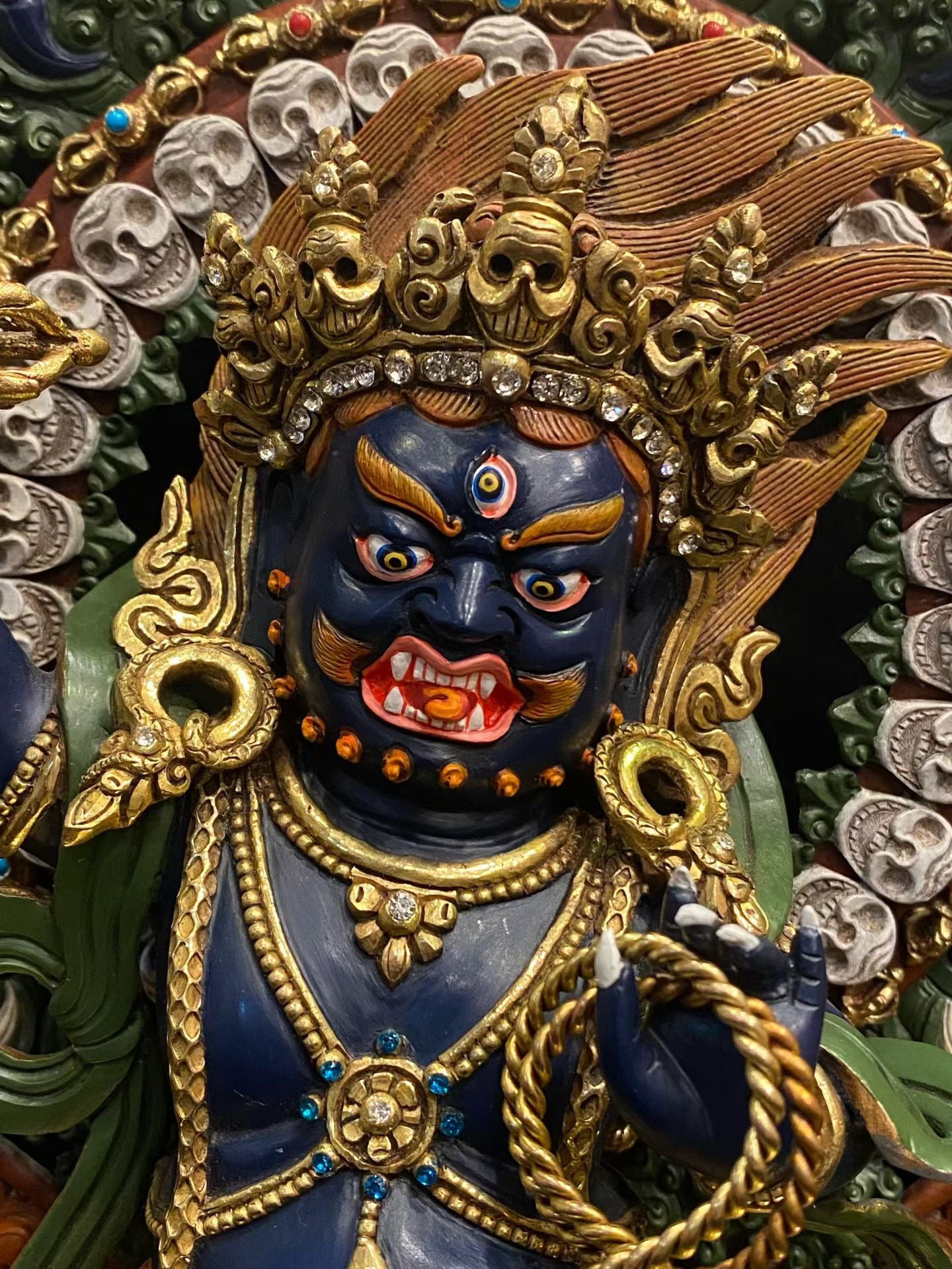 Vajrapani (Lord of Power) Buddha Statue 35cm / 13.8" Hand-Carved Copper Gilded & Painted – Museum-Quality Ancient Technique | Bo Tree Arts