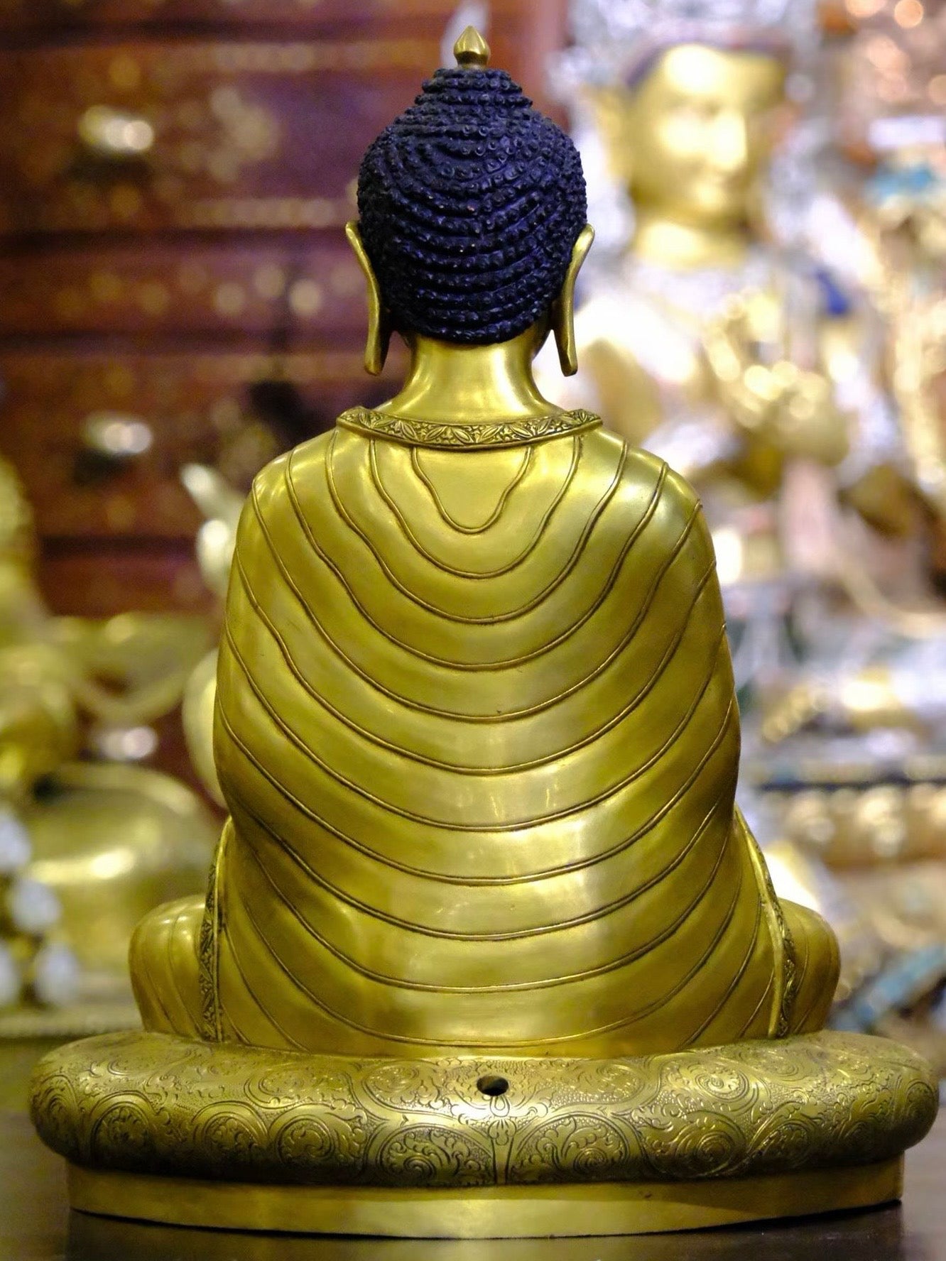 Shakyamuni Buddha in Dharmachakra Mudra (Teaching Buddha) Statue 38cm / 15" Hand-Carved Copper Gilded – Museum-Quality Himalayan Art Nepal | Bo Tree Arts