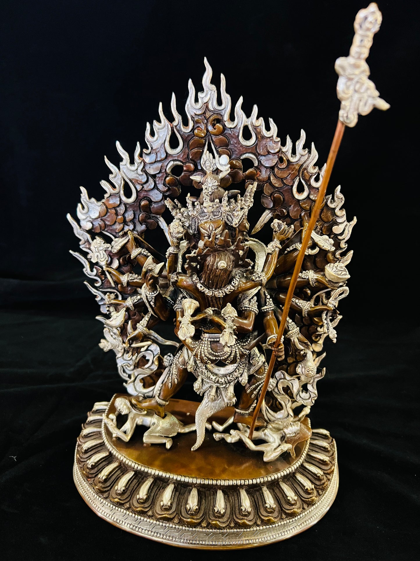 Chakrasamvara Buddha Statue 33cm / 13" Hand-Carved Copper Silver-Gilt – Khorlo Demchog Botree Arts Masterwork – Handmade Tibetan Buddhist Statue, Lost-Wax Cast Himalayan Art from Nepal