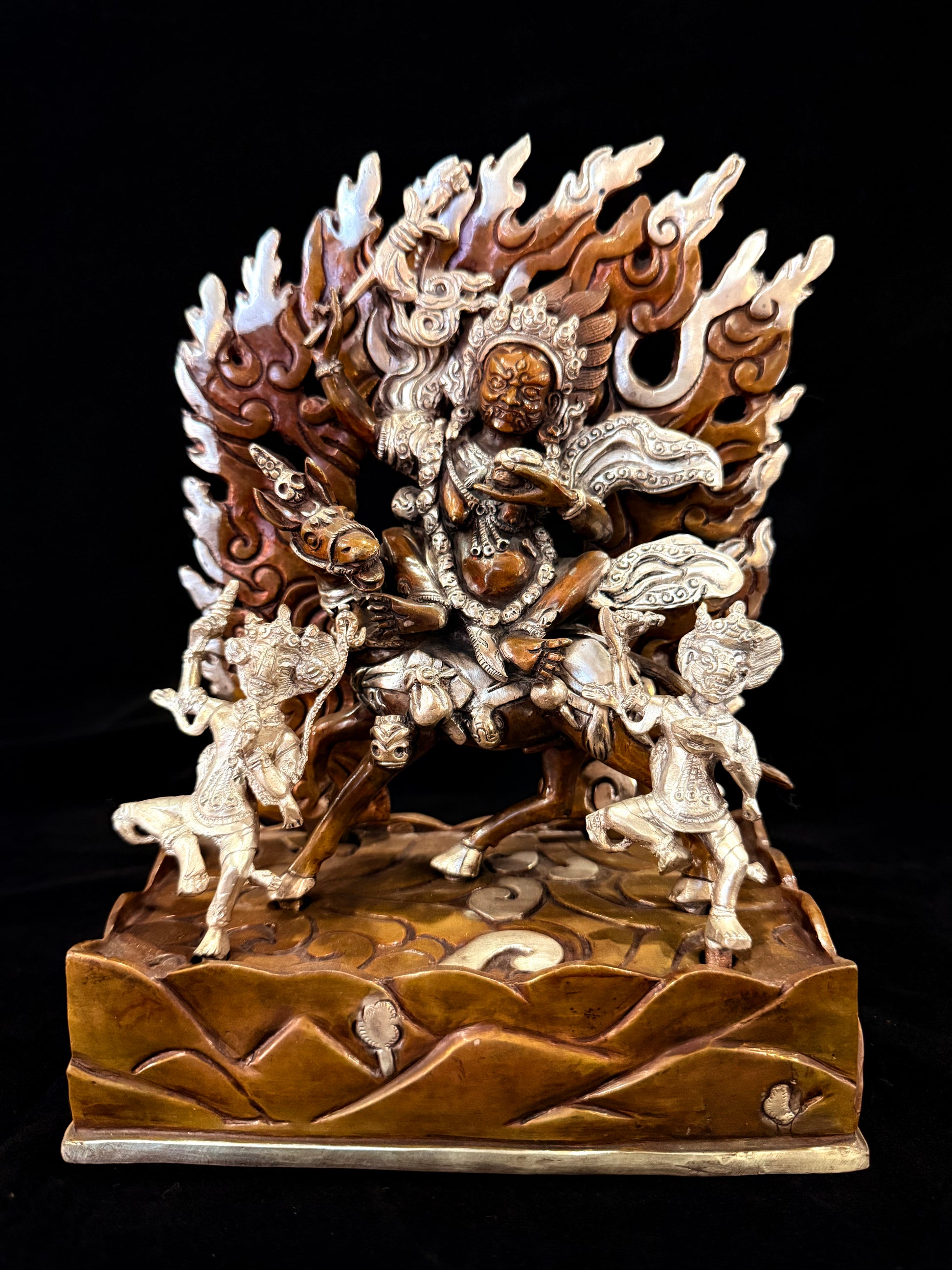 Palden Lhamo Buddha Statue 21cm / 8.3" Hand-Carved Copper Silver-Gilt – Shri Devi Artisan Masterwork Nepal | Bo Tree Arts