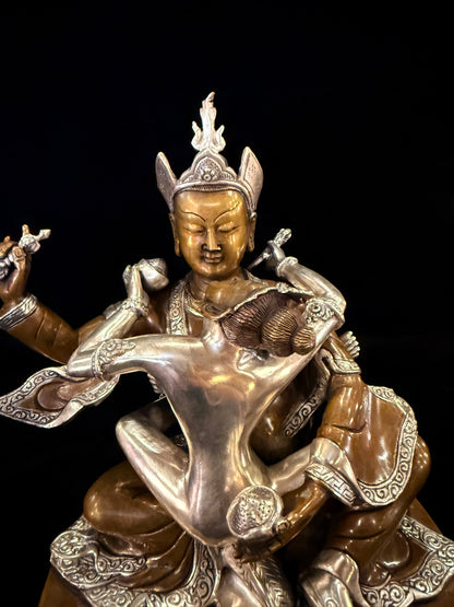 Padmasambhava Yab-Yum Statue 25cm / 9.8" Hand-Carved Copper Silver-Gilt – Guru Rinpoche Botree Arts Heritage Collection