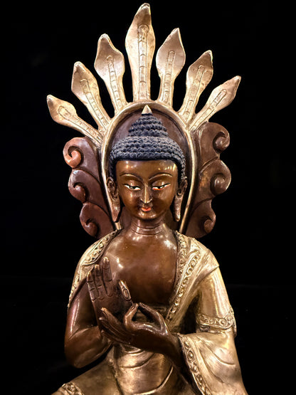 Nagarjuna Buddha Statue 28cm / 11" Hand-Carved Copper Silver-Gilt – Great Philosopher Botree Arts Heritage Collection