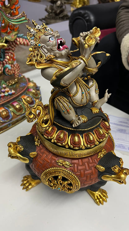 Vajravega Ritual Censer 33cm / 13" Hand-Carved Copper Gilded & Painted – Wisdom King Incense Burner Heritage Collection Nepal