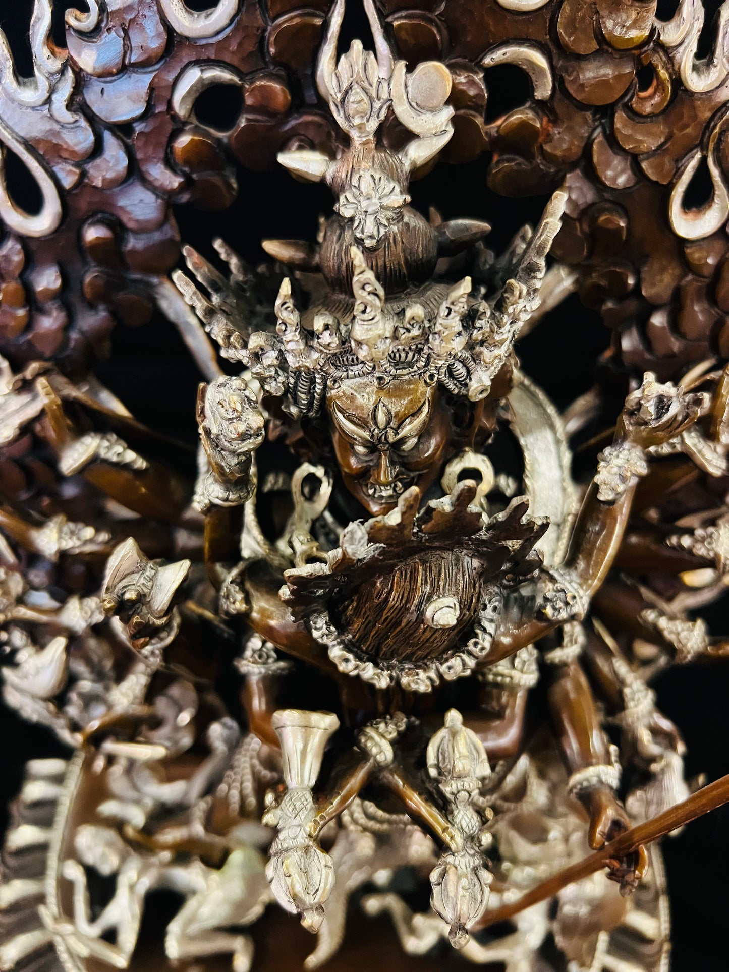 Chakrasamvara Buddha Statue 33cm / 13" Hand-Carved Copper Silver-Gilt – Khorlo Demchog Botree Arts Masterwork – Handmade Tibetan Buddhist Statue, Lost-Wax Cast Himalayan Art from Nepal