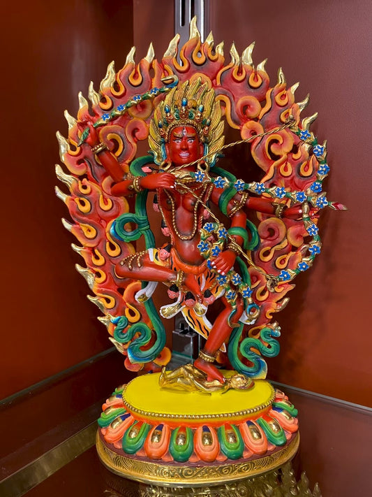 Kurukulla (Red Tara) Buddha Statue 28cm / 11" Hand-Carved Copper Gilded Painted – Himalayan Art Nepal | Bo Tree Arts