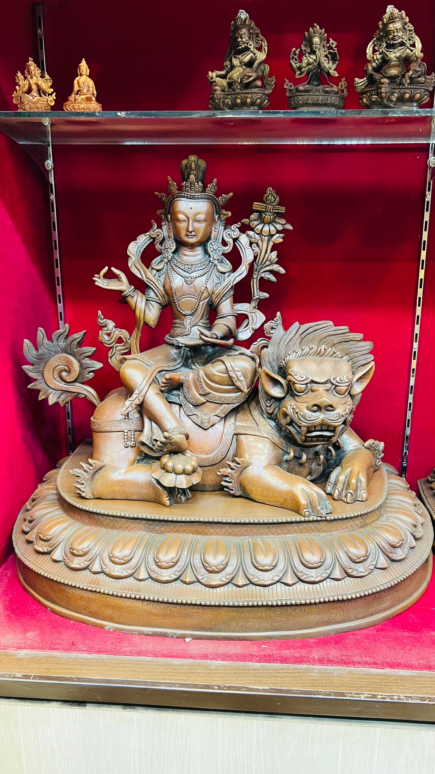 Manjushri & Samantabhadra Buddha Set 48cm / 18.9" Hand-Carved Copper – Wisdom & Action Bodhisattva Duo Botree Arts Masterwork – Handmade Tibetan Buddhist Statue, Lost-Wax Cast Himalayan Art from Nepal