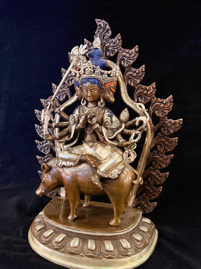 Marichi Buddha Statue 35cm / 13.8" Hand-Carved Copper Silver-Gilt – Goddess of Dawn Botree Arts Himalayan Art