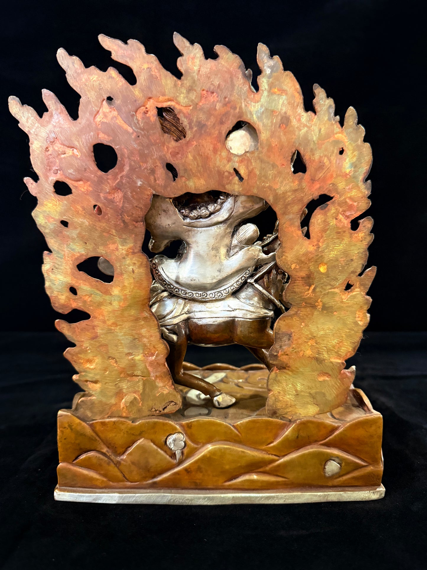 Palden Lhamo Buddha Statue 21cm / 8.3" Hand-Carved Copper Silver-Gilt – Shri Devi Artisan Masterwork Nepal – Handmade Tibetan Buddhist Statue, Lost-Wax Cast Himalayan Art from Nepal