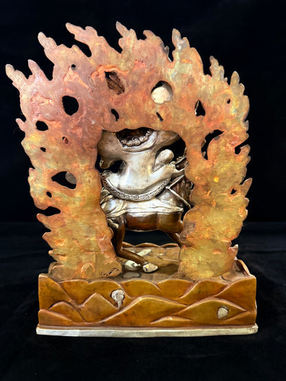 Palden Lhamo Buddha Statue 21cm / 8.3" Hand-Carved Copper Silver-Gilt – Shri Devi Artisan Masterwork Nepal