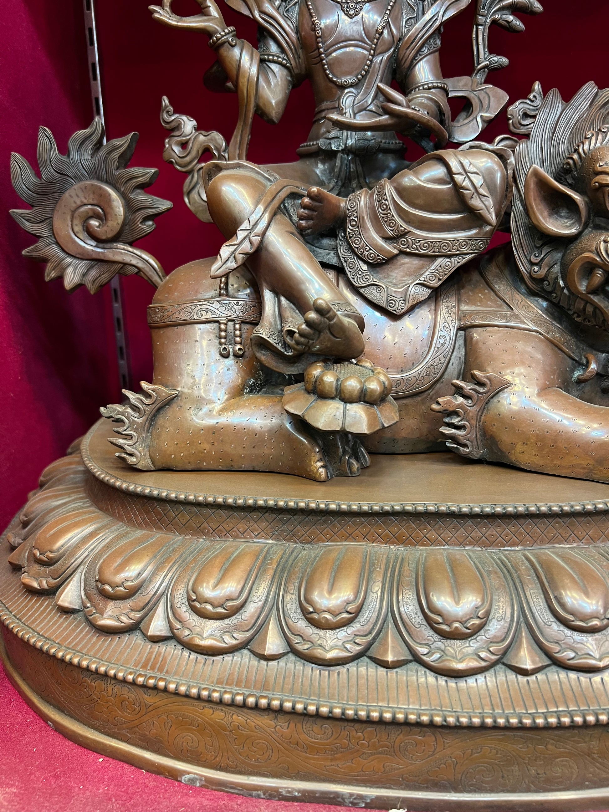 Manjushri & Samantabhadra Buddha Set 48cm / 18.9" Hand-Carved Copper – Wisdom & Action Bodhisattva Duo Botree Arts Masterwork | Bo Tree Arts
