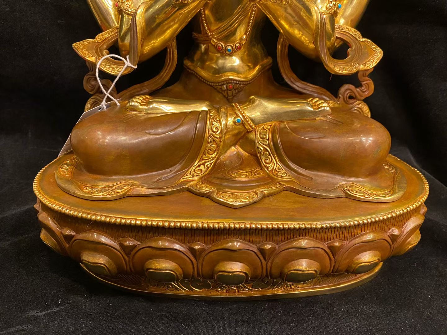 Four-Armed Avalokiteshvara (Chenrezig) Statue 45cm / 17.7" Hand-Carved Pure Copper Partially Gilded – Himalayan Art Nepal – Handmade Tibetan Buddhist Statue, Lost-Wax Cast Himalayan Art from Nepal