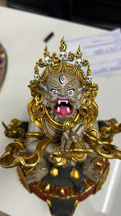 Vajravega Ritual Censer 33cm / 13" Hand-Carved Copper Gilded & Painted – Wisdom King Incense Burner Heritage Collection Nepal