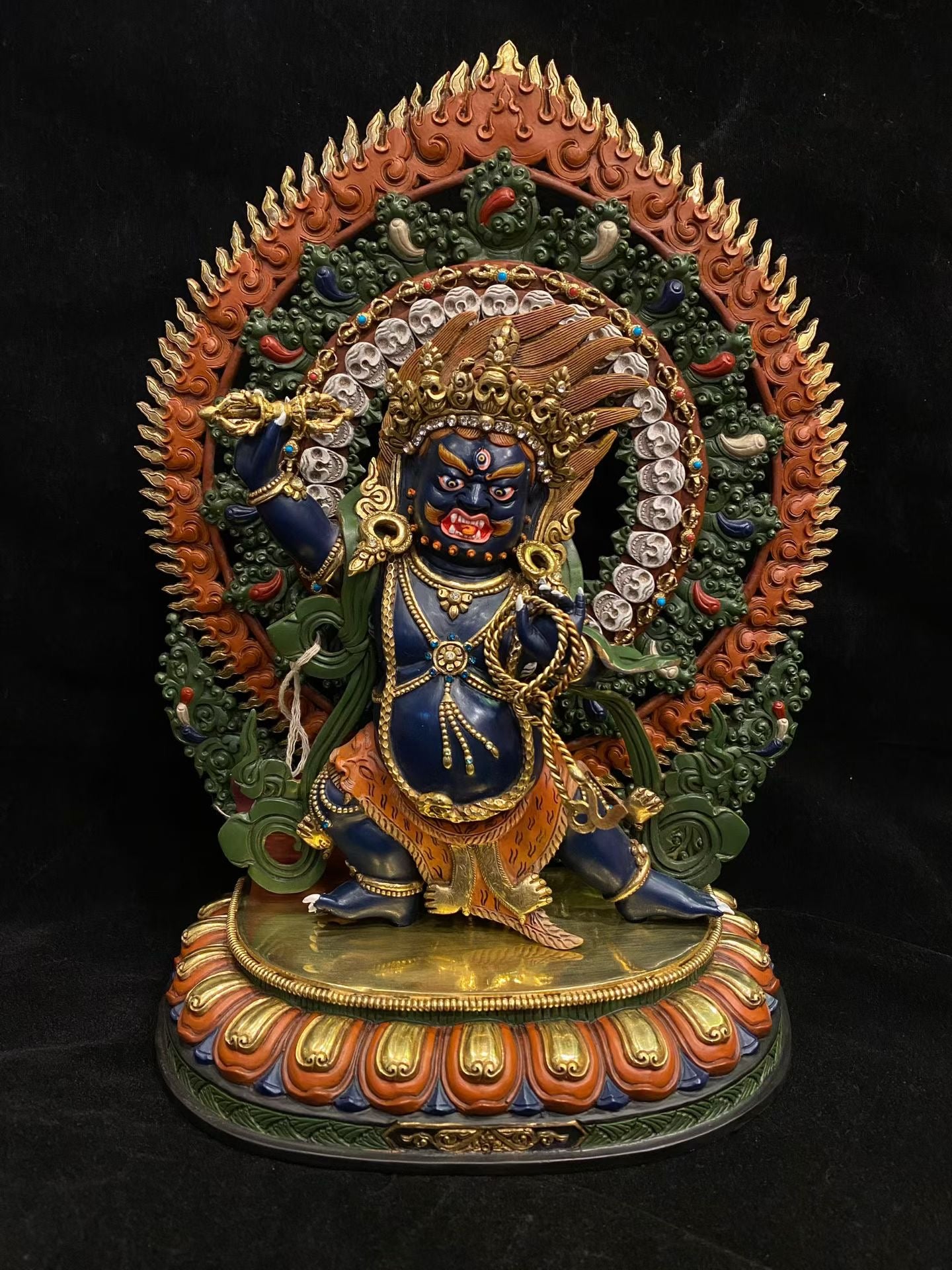 Vajrapani (Lord of Power) Buddha Statue 35cm / 13.8" Hand-Carved Copper Gilded & Painted – Museum-Quality Ancient Technique | Bo Tree Arts