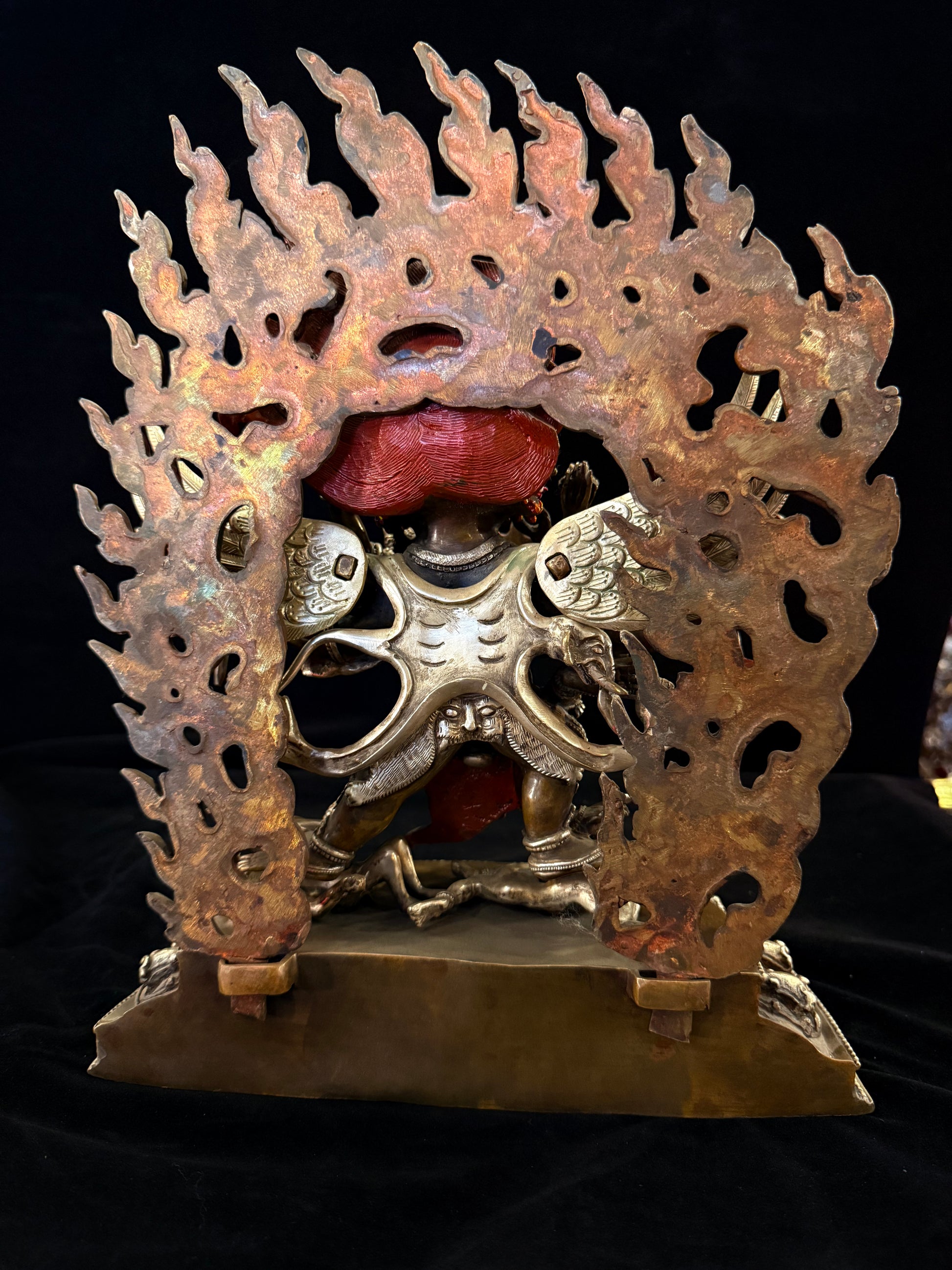 Hayagriva Buddha Statue 35cm / 13.8" Hand-Carved Copper Silver-Gilt – Horse-Headed Vajra Botree Arts Himalayan Art | Bo Tree Arts