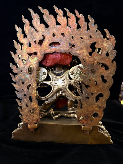 Hayagriva Buddha Statue 35cm / 13.8" Hand-Carved Copper Silver-Gilt – Horse-Headed Vajra Botree Arts Himalayan Art