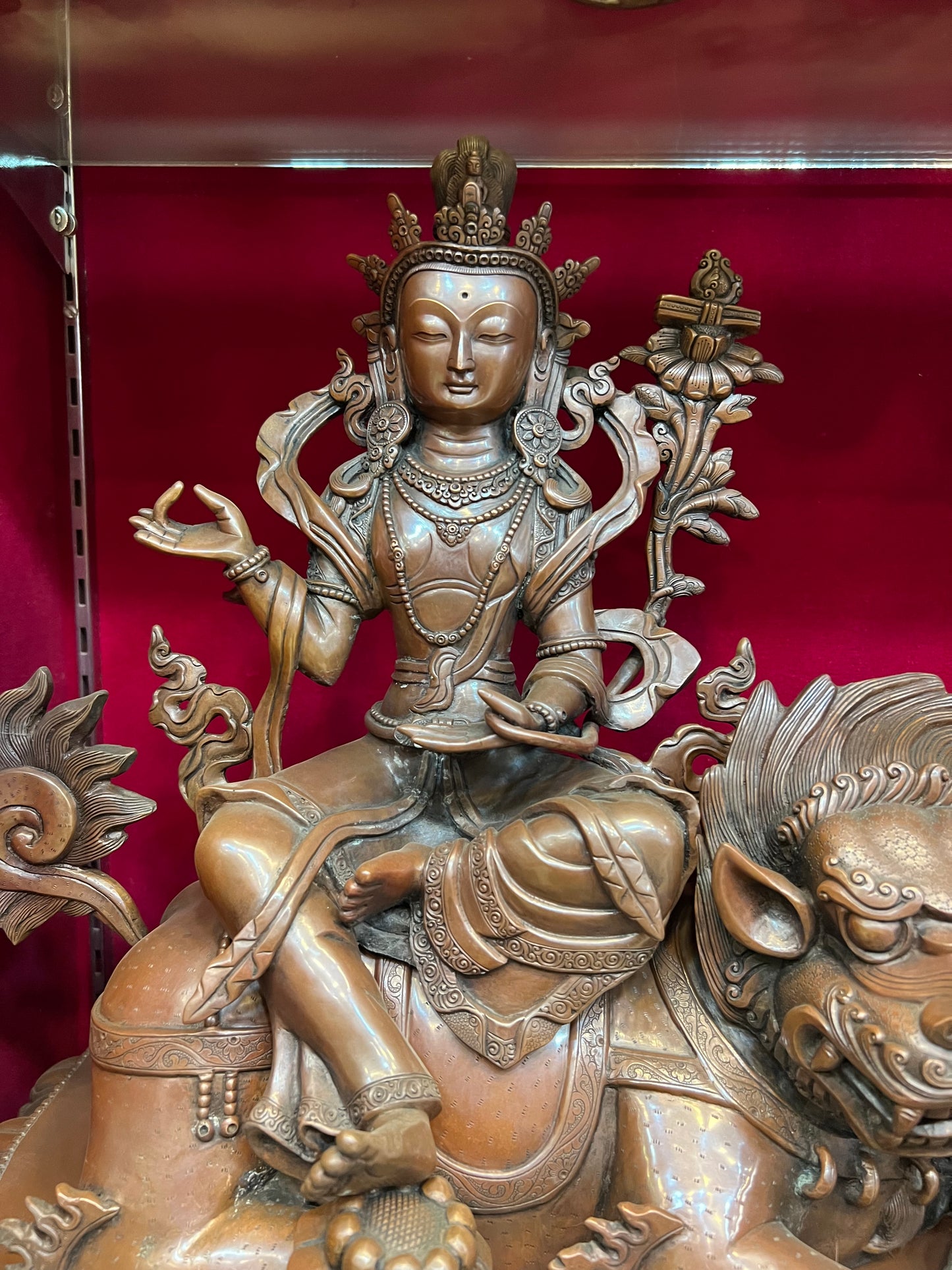 Manjushri & Samantabhadra Buddha Set 48cm / 18.9" Hand-Carved Copper – Wisdom & Action Bodhisattva Duo Botree Arts Masterwork – Handmade Tibetan Buddhist Statue, Lost-Wax Cast Himalayan Art from Nepal