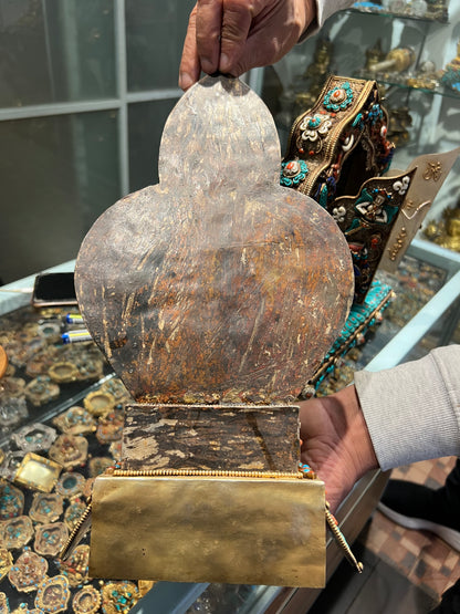 Thousand-Armed Avalokiteshvara Sculpture 35cm / 13.8" Hand-Crafted Copper Filigree with Turquoise & Mother-of-Pearl Inlay – Botree Arts Himalayan Art
