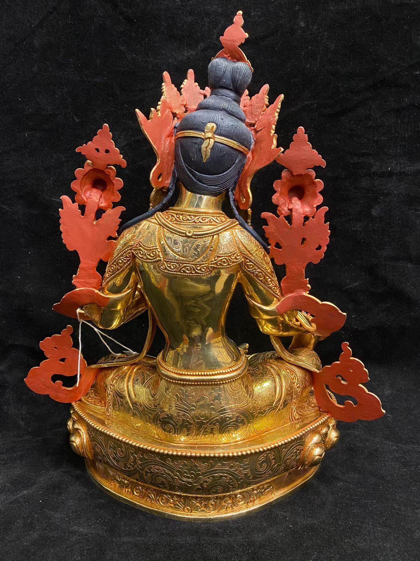Green Tara (Mother of Liberation) Buddha Statue 35cm / 13.8" Hand-Carved Copper Gilded with Gemstone Inlay – Himalayan Art Nepal | Bo Tree Arts