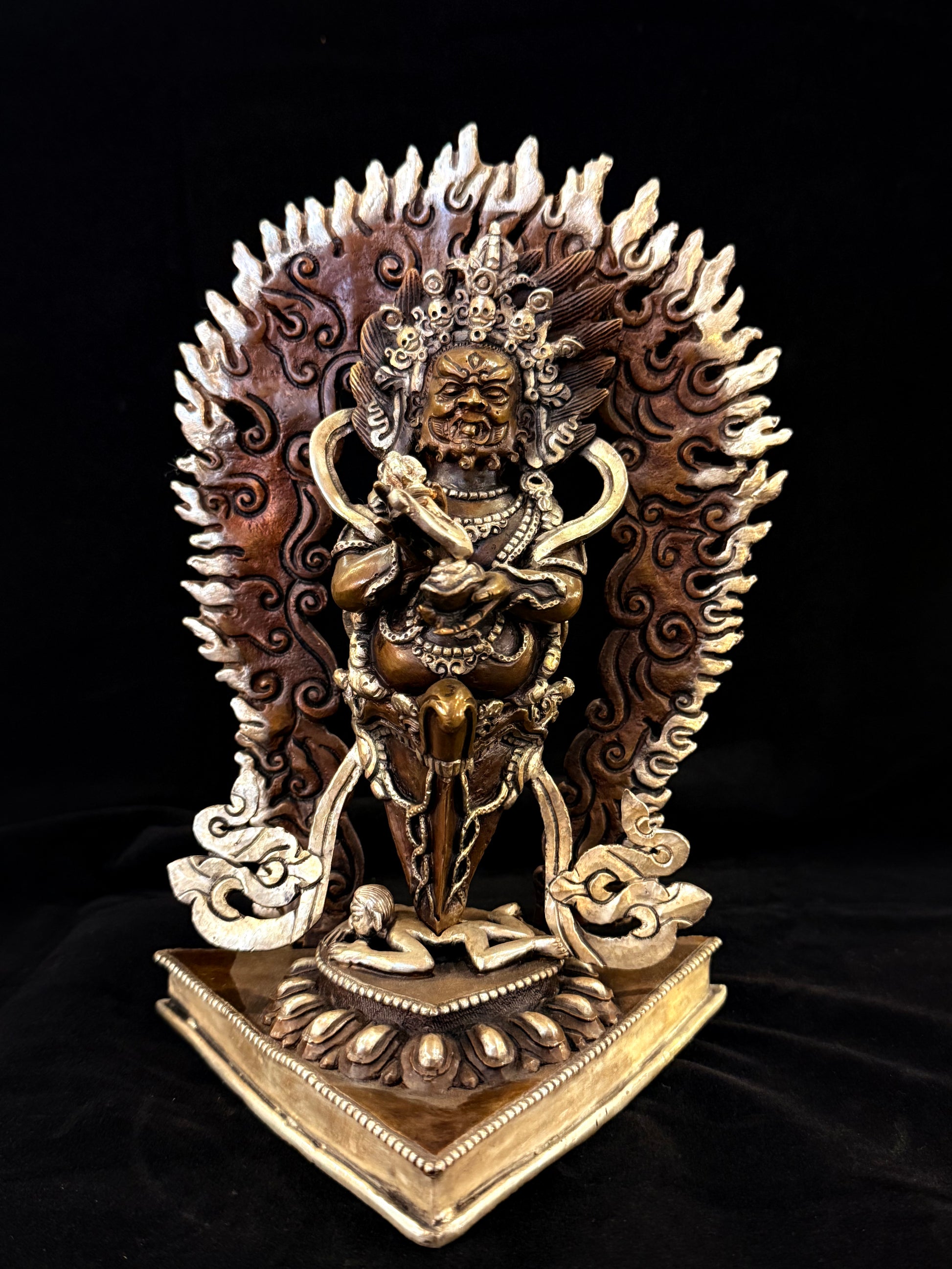 Vajrakilaya Buddha Statue 24cm / 9.4" Hand-Carved Copper Silver-Gilt – Dorje Phurba Fine Art Collection Nepal | Bo Tree Arts