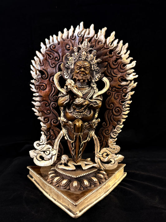 Vajrakilaya Buddha Statue 24cm / 9.4" Hand-Carved Copper Silver-Gilt – Dorje Phurba Fine Art Collection Nepal | Bo Tree Arts