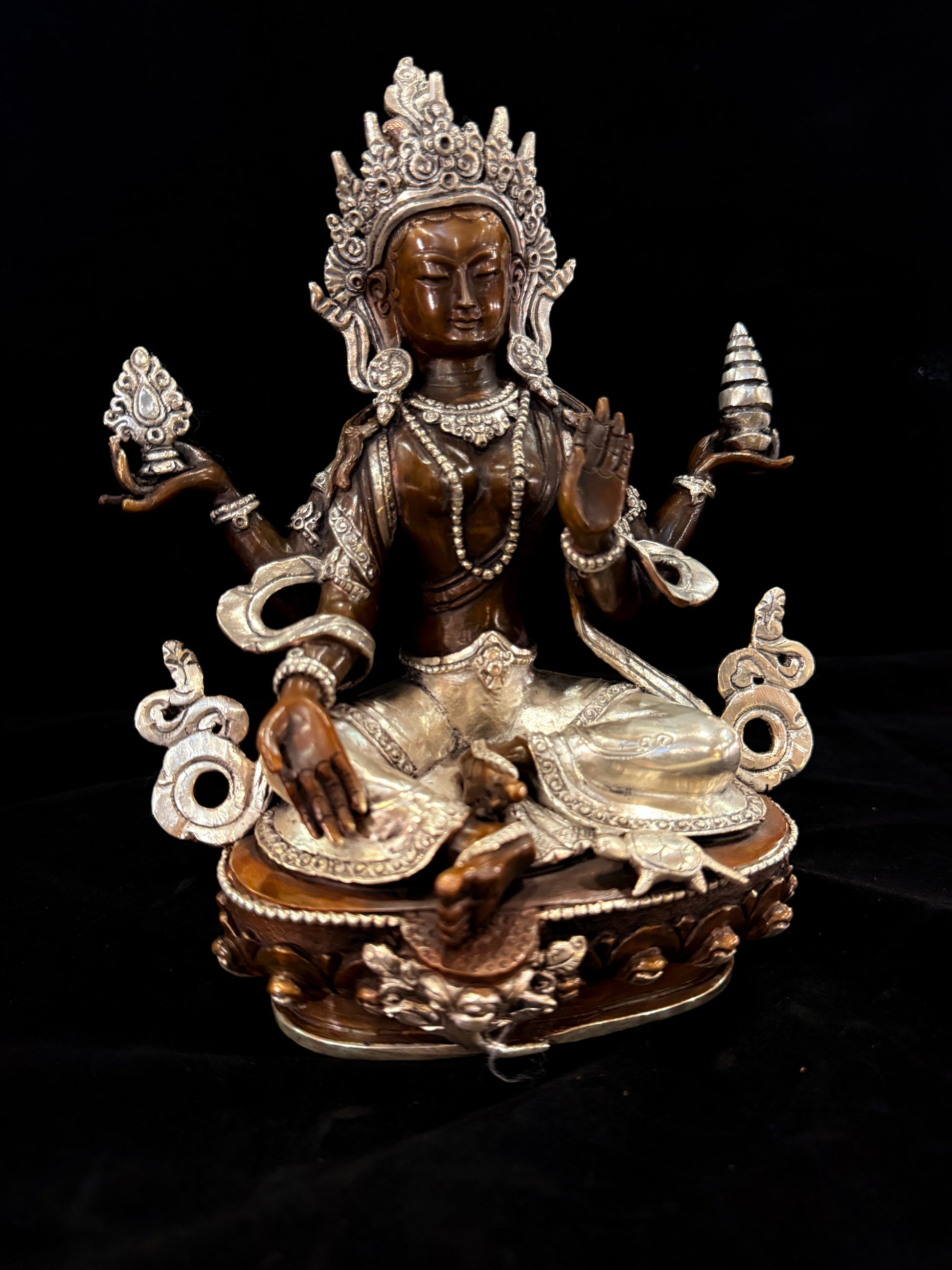Prajnaparamita Buddha Statue 22cm / 8.7" Hand-Carved Copper Silver-Gilt – Mother of All Buddhas Botree Arts Collection | Bo Tree Arts