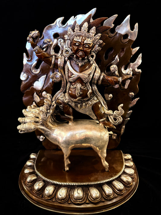 Vajra Kavacha Buddha Statue 30cm / 11.8" Hand-Carved Copper Silver-Gilt – Dorje Gocha Artisan Masterwork Nepal | Bo Tree Arts