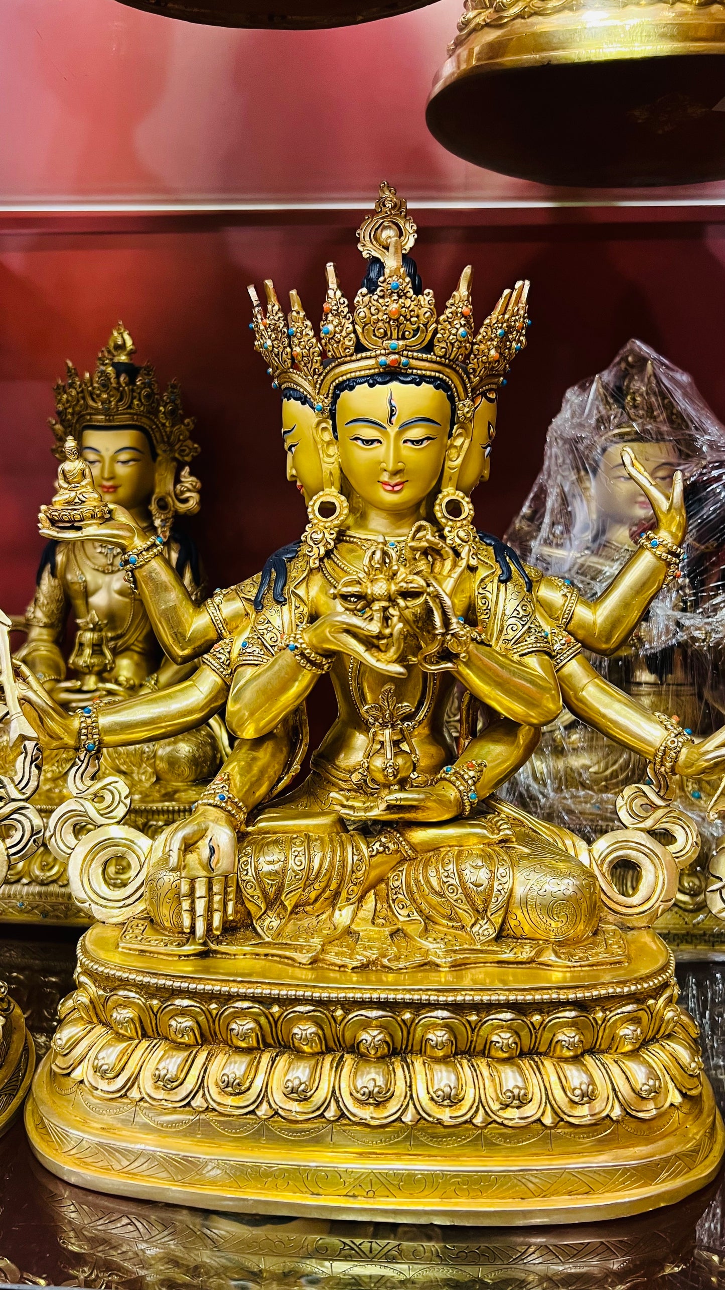 Ushnishavijaya (Victorious Mother) Buddha Statue 33cm / 13" Hand-Carved Copper Gilded – Handmade in Nepal – Handmade Tibetan Buddhist Statue, Lost-Wax Cast Himalayan Art from Nepal