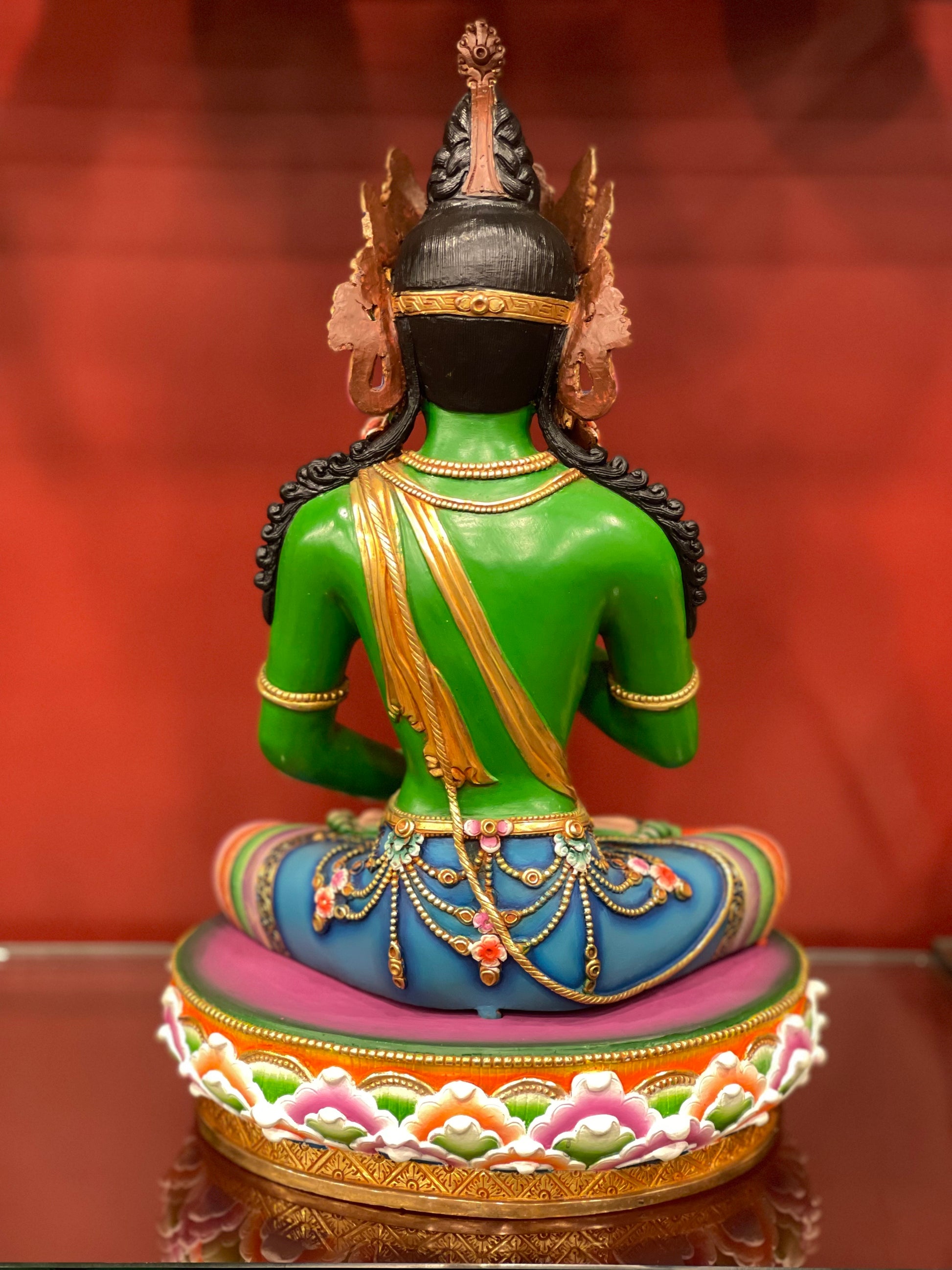 Five Dhyani Buddhas Set Statues 36cm / 14.2" Hand-Carved Copper Painted – Shakya Clan Masterwork Sacred Art Collection Nepal | Bo Tree Arts