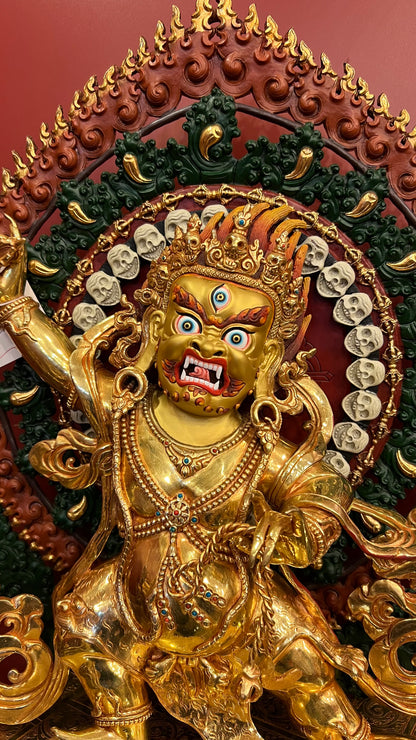 Vajrapani Buddha Statue 48cm / 18.9" Hand-Carved Copper Gilded Chana Dorje – Lord of Power Himalayan Art Masterwork