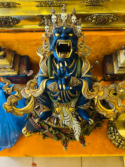 Vajravidarana Buddha Statue 33cm / 13" Hand-Carved Copper Gilded Painted – Sodashi Purification Deity Handmade in Nepal