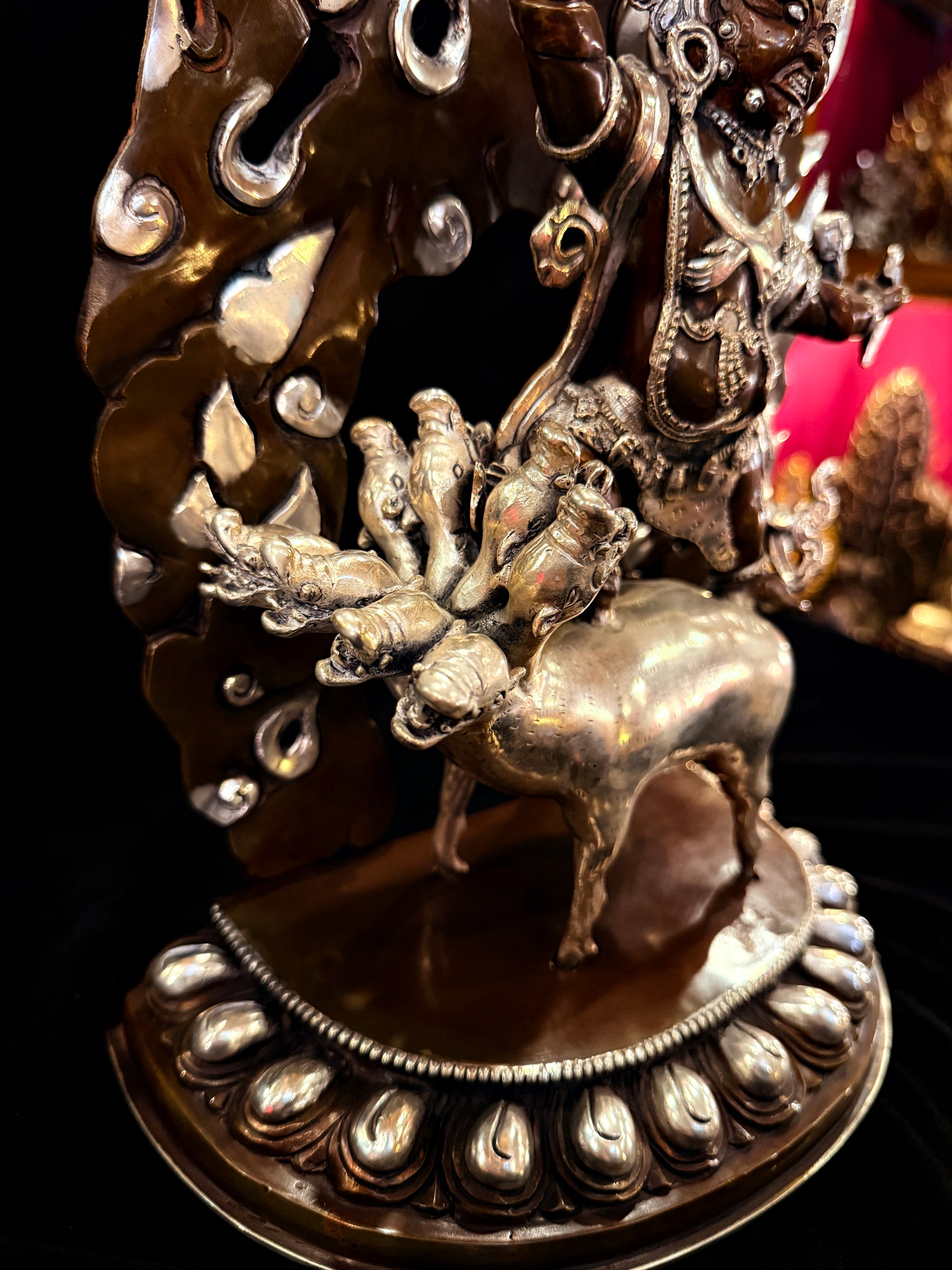 Vajra Kavacha Buddha Statue 30cm / 11.8" Hand-Carved Copper Silver-Gilt – Dorje Gocha Artisan Masterwork Nepal | Bo Tree Arts