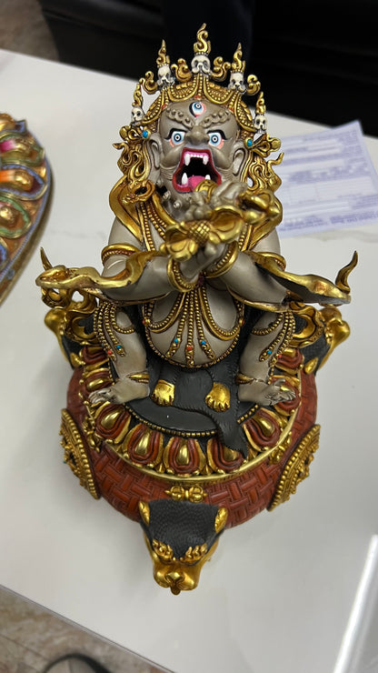 Vajravega Ritual Censer 33cm / 13" Hand-Carved Copper Gilded & Painted – Wisdom King Incense Burner Heritage Collection Nepal