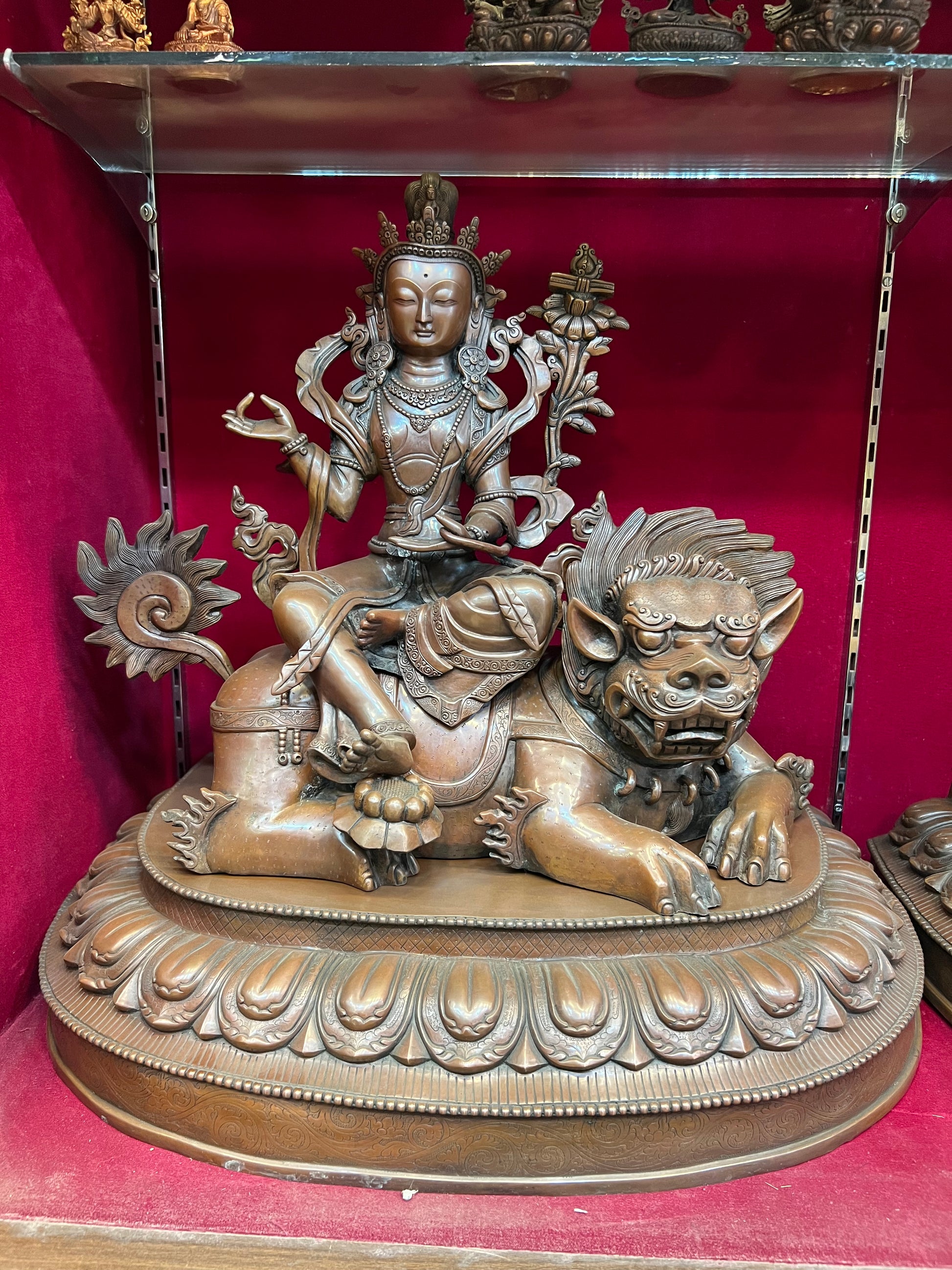 Manjushri & Samantabhadra Buddha Set 48cm / 18.9" Hand-Carved Copper – Wisdom & Action Bodhisattva Duo Botree Arts Masterwork | Bo Tree Arts