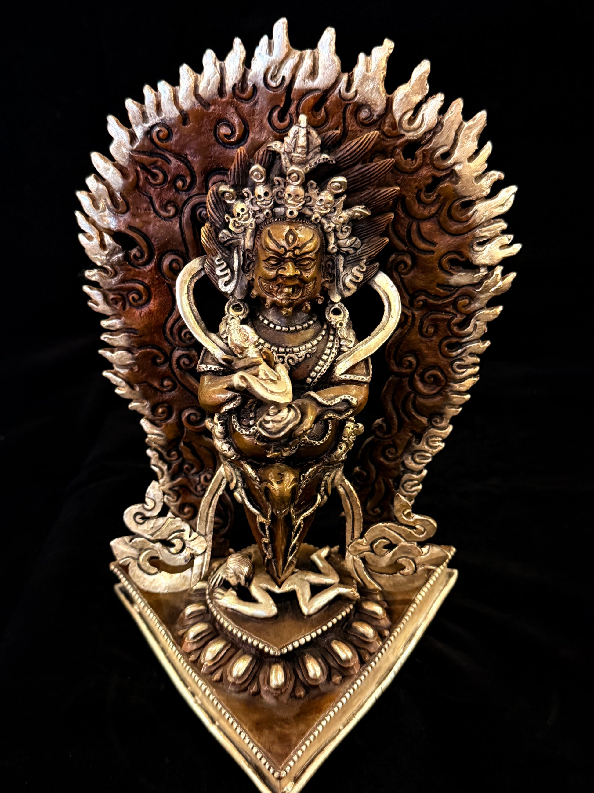 Vajrakilaya Buddha Statue 24cm / 9.4" Hand-Carved Copper Silver-Gilt – Dorje Phurba Fine Art Collection Nepal | Bo Tree Arts