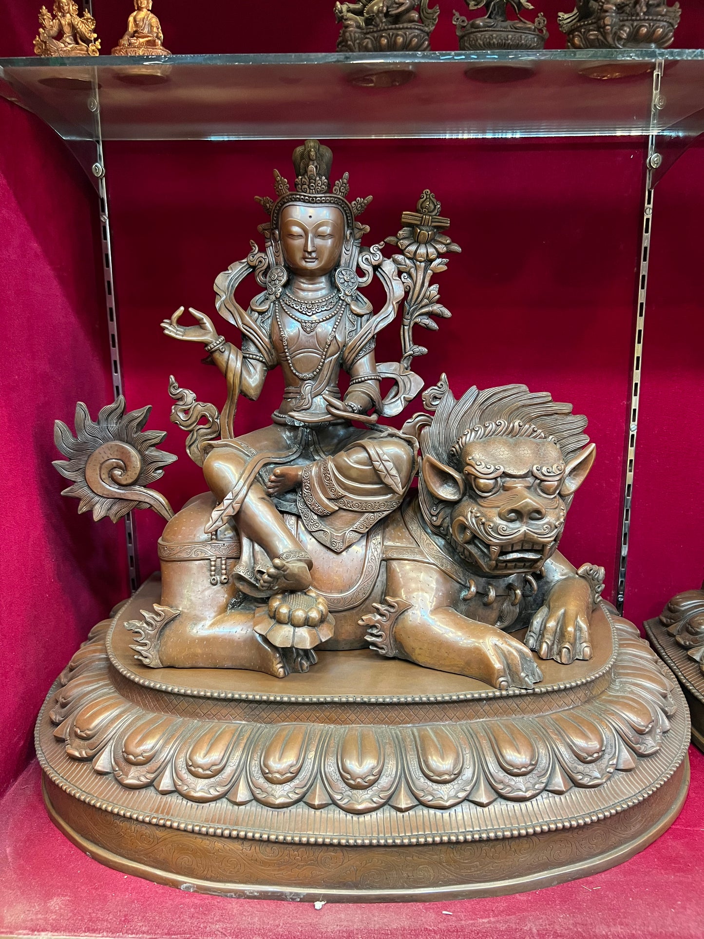 Manjushri & Samantabhadra Buddha Set 48cm / 18.9" Hand-Carved Copper – Wisdom & Action Bodhisattva Duo Botree Arts Masterwork – Handmade Tibetan Buddhist Statue, Lost-Wax Cast Himalayan Art from Nepal