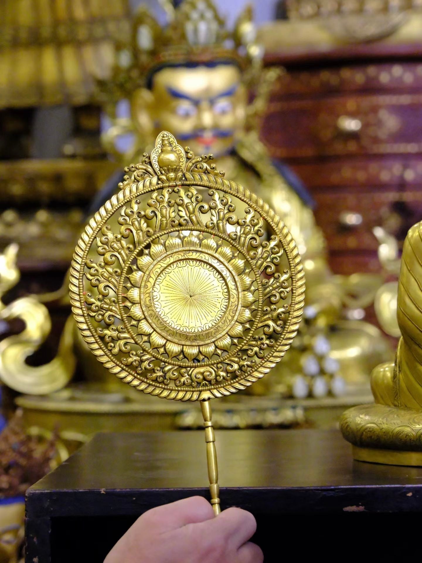 Shakyamuni Buddha in Dharmachakra Mudra (Teaching Buddha) Statue 38cm / 15" Hand-Carved Copper Gilded – Museum-Quality Himalayan Art Nepal | Bo Tree Arts