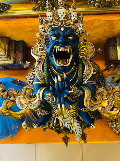 Vajravidarana Buddha Statue 33cm / 13" Hand-Carved Copper Gilded Painted – Sodashi Purification Deity Handmade in Nepal