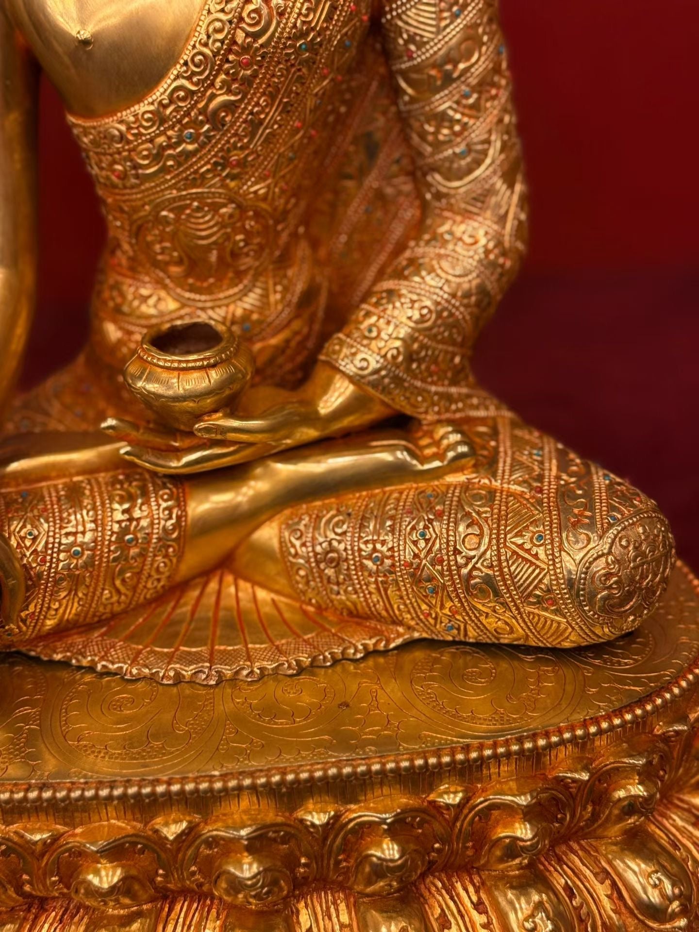 Medicine Buddha (Bhaishajyaguru) Statue 49cm / 19.3" Hand-Carved Copper Gilded with Mandorla -Himalayan Art Nepal | Bo Tree Arts
