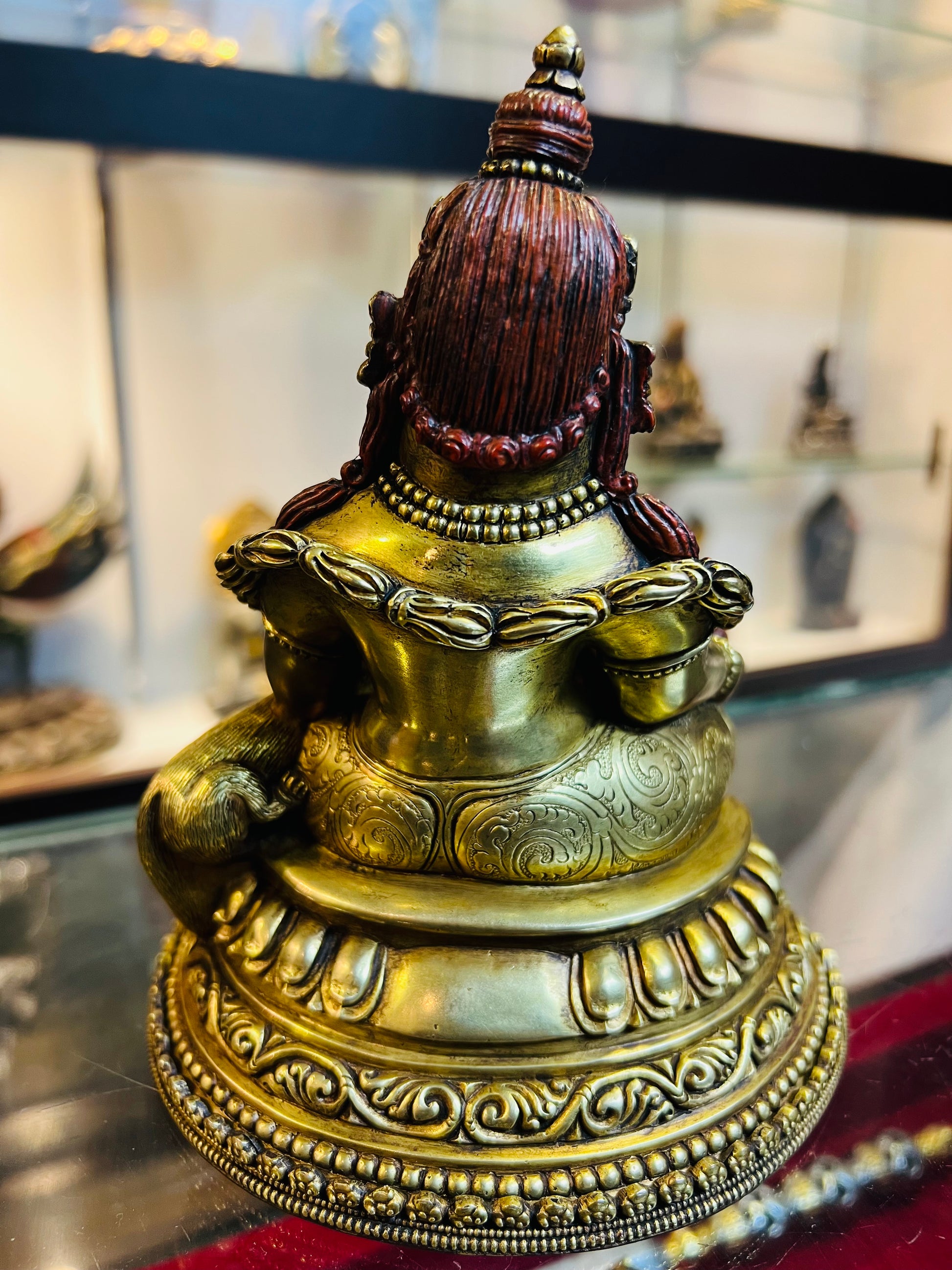 Yellow Jambhala Buddha Statue 17cm / 6.7" Hand-Carved Copper Gilded – Dzambhala Botree Arts Himalayan Art | Bo Tree Arts