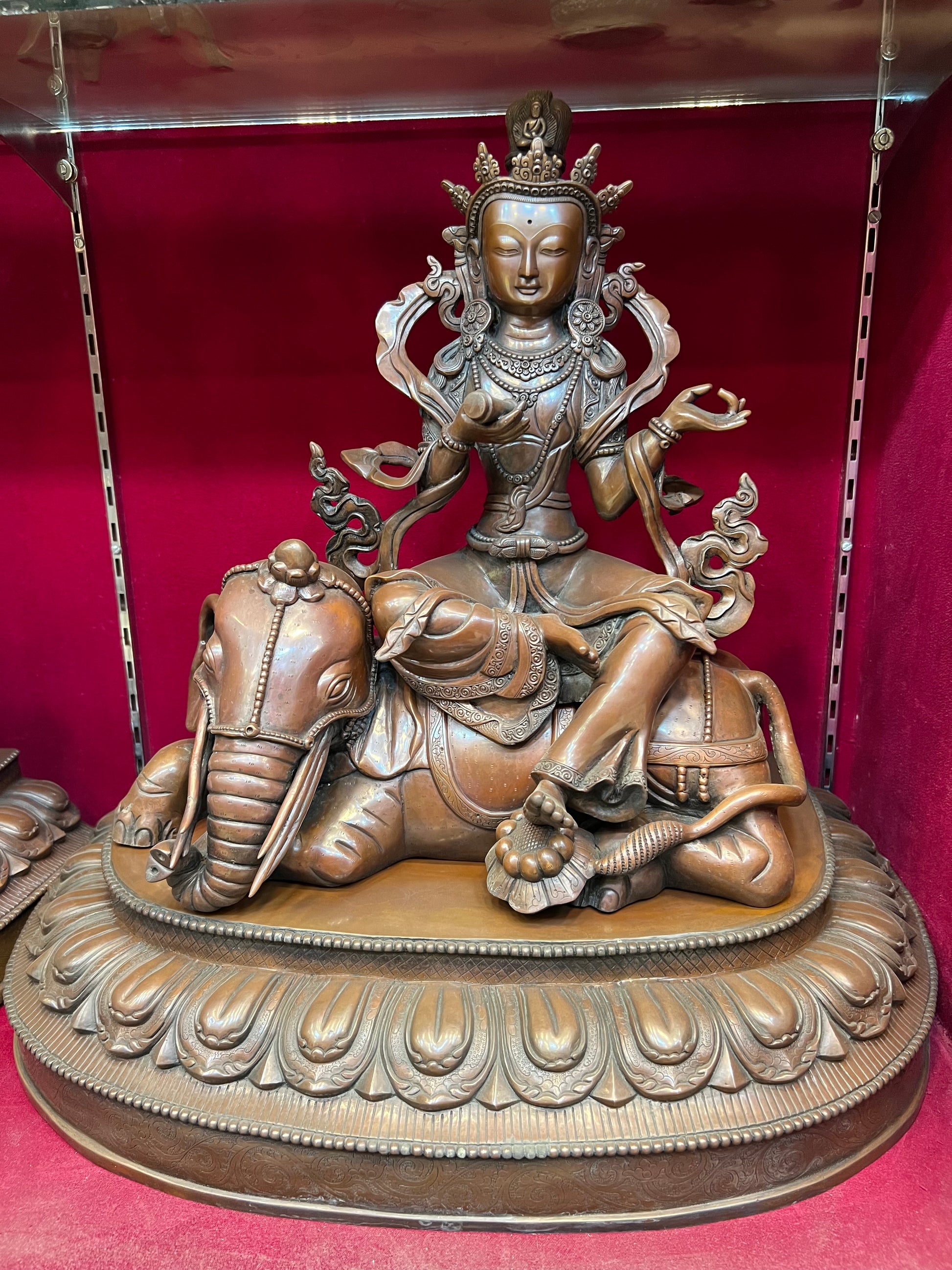 Manjushri & Samantabhadra Buddha Set 48cm / 18.9" Hand-Carved Copper – Wisdom & Action Bodhisattva Duo Botree Arts Masterwork | Bo Tree Arts