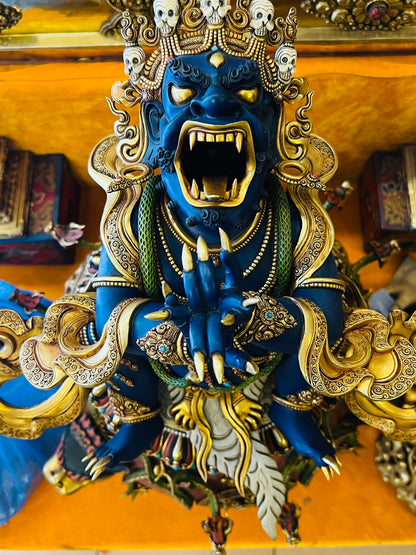 Vajravidarana Buddha Statue 33cm / 13" Hand-Carved Copper Gilded Painted – Sodashi Purification Deity Handmade in Nepal
