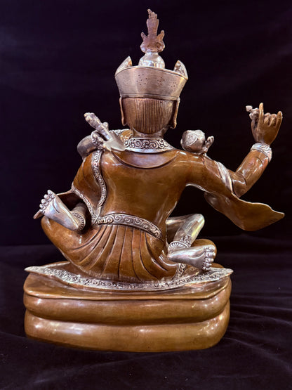 Padmasambhava Yab-Yum Statue 25cm / 9.8" Hand-Carved Copper Silver-Gilt – Guru Rinpoche Botree Arts Heritage Collection