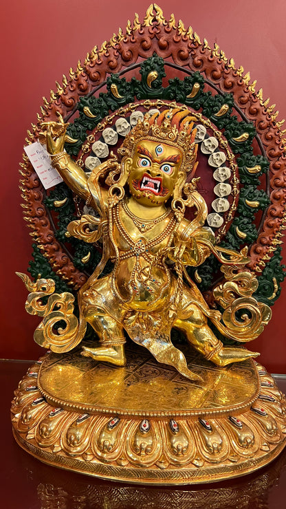 Vajrapani Buddha Statue 48cm / 18.9" Hand-Carved Copper Gilded Chana Dorje – Lord of Power Himalayan Art Masterwork