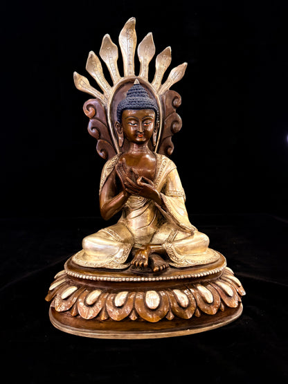 Nagarjuna Buddha Statue 28cm / 11" Hand-Carved Copper Silver-Gilt – Great Philosopher Botree Arts Heritage Collection