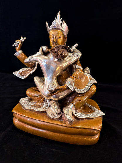 Padmasambhava Yab-Yum Statue 25cm / 9.8" Hand-Carved Copper Silver-Gilt – Guru Rinpoche Botree Arts Heritage Collection