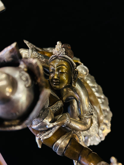 Padmasambhava Yab-Yum Statue 24cm / 9.4" Hand-Carved Copper Silver-Gilt – Guru Rinpoche Botree Arts Masterwork