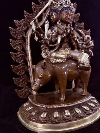 Marichi Buddha Statue 35cm / 13.8" Hand-Carved Copper Silver-Gilt – Goddess of Dawn Botree Arts Himalayan Art
