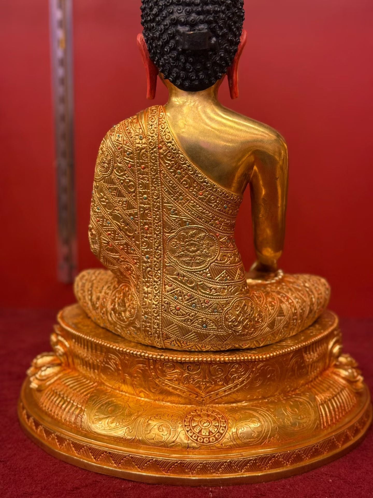 Medicine Buddha (Bhaishajyaguru) Statue 49cm / 19.3" Hand-Carved Copper Gilded with Mandorla -Himalayan Art Nepal | Bo Tree Arts