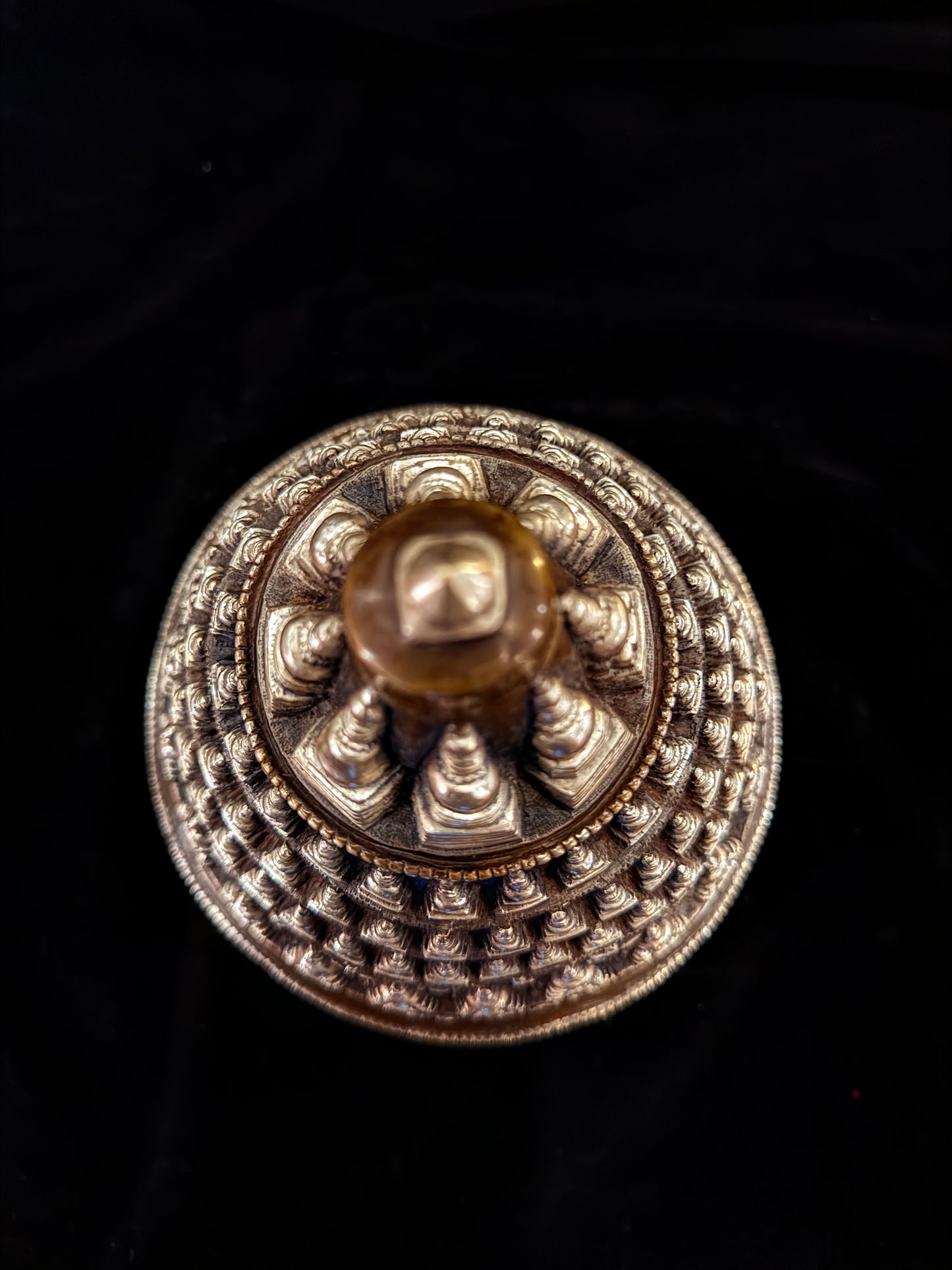 108 Stupa Buddha Statue 21cm / 8.3" Hand-Carved Copper Silver-Gilt – Sacred Relic Shrine Botree Arts Collection – Handmade Tibetan Buddhist Statue, Lost-Wax Cast Himalayan Art from Nepal
